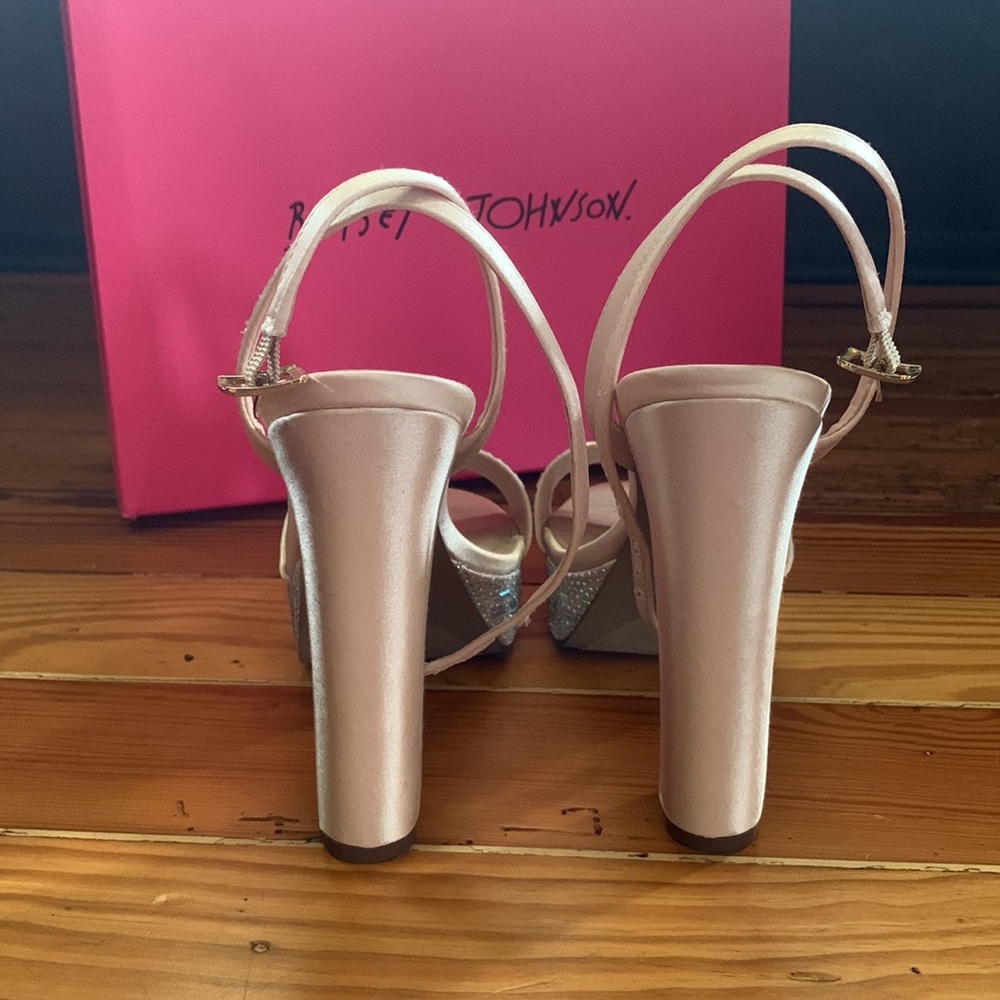 Gold Rhinestone Chunky Heels - Picture 4 of 5